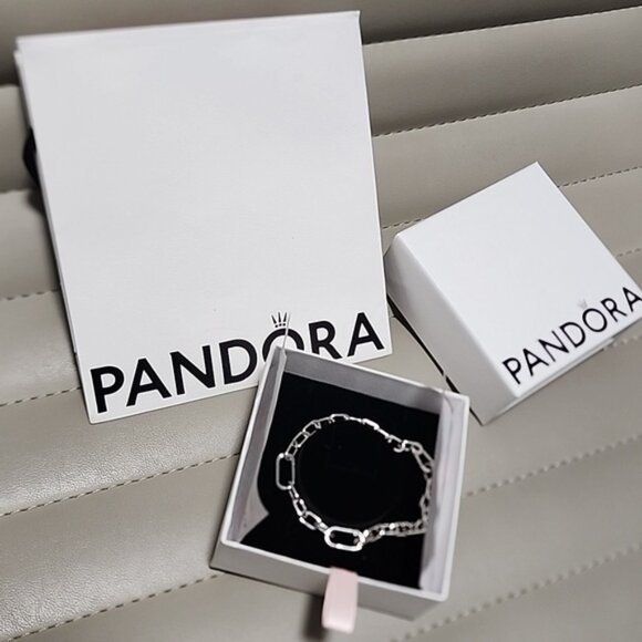 PANDORA ME Small Link Chain Bracelet Sterling Silver Add Charms Large 8" Mens - Picture 12 of 12